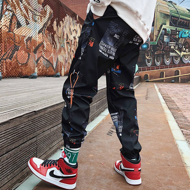 Hip hop Pants Men Loose Joggers Print Streetwear Harem Pants